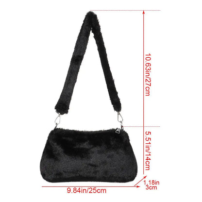 Women's Animal Print Leopard Plush Shoulder Bag | Casual Crossbody Messenger Bag for Ladies