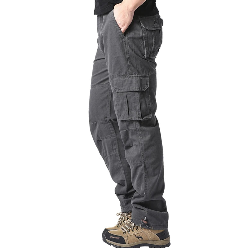 Men's Large Pocket Loose Overalls | Outdoor Sports Jogging Tactical Pants with Elastic Waist
