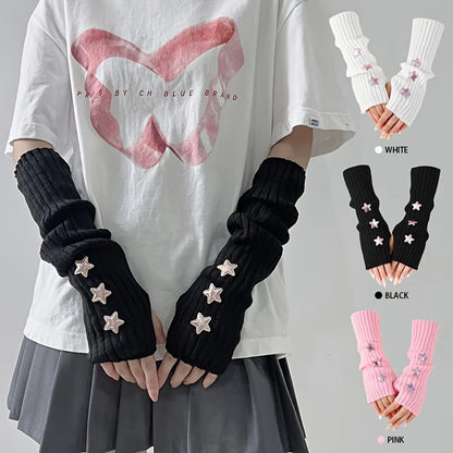 Star Fingerless Gloves – Knit Accessory Gloves for Women