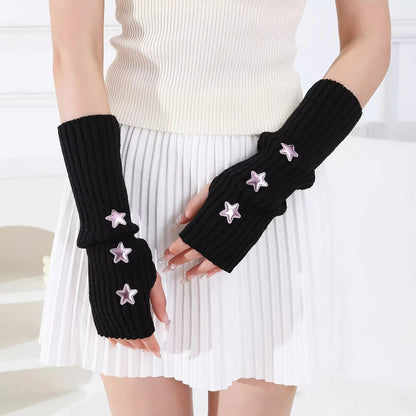 Star Fingerless Gloves – Knit Accessory Gloves for Women