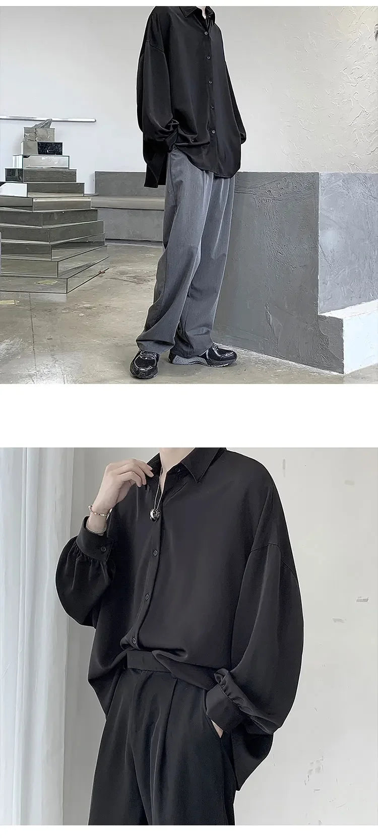 King Billion Men's Korean-Style Oversized Shirt – Loose Fit, Harajuku Casual | M–XXL