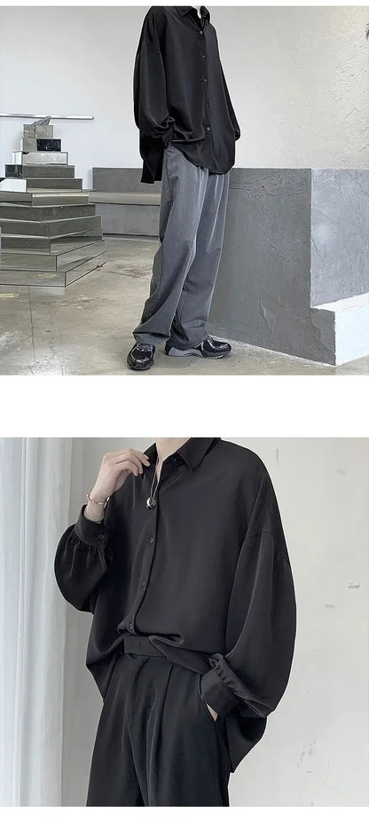 King Billion Men's Korean-Style Oversized Shirt – Loose Fit, Harajuku Casual | M–XXL