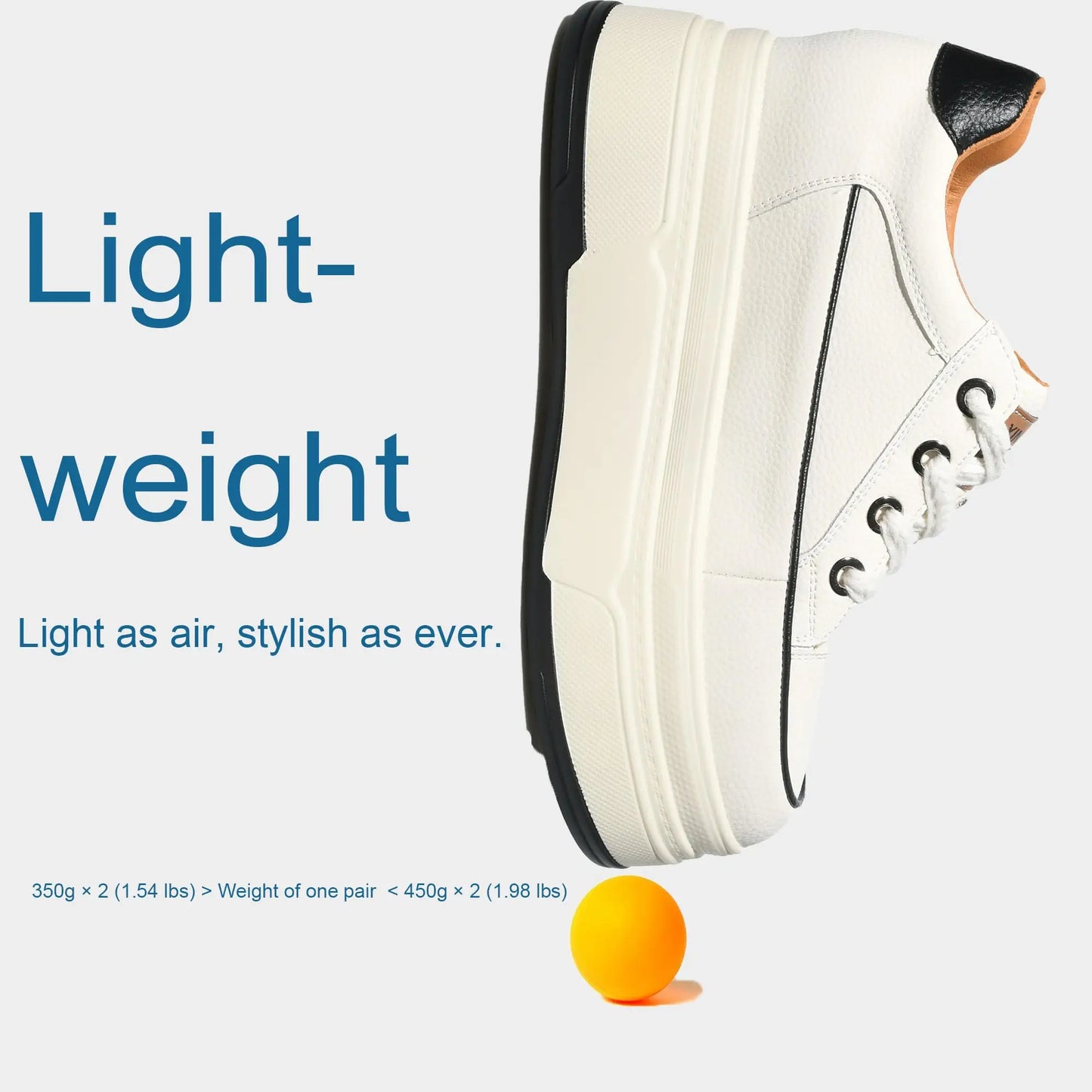 Fujin Women's Platform Sneakers – 9cm Genuine Leather High Heel Casual Shoes