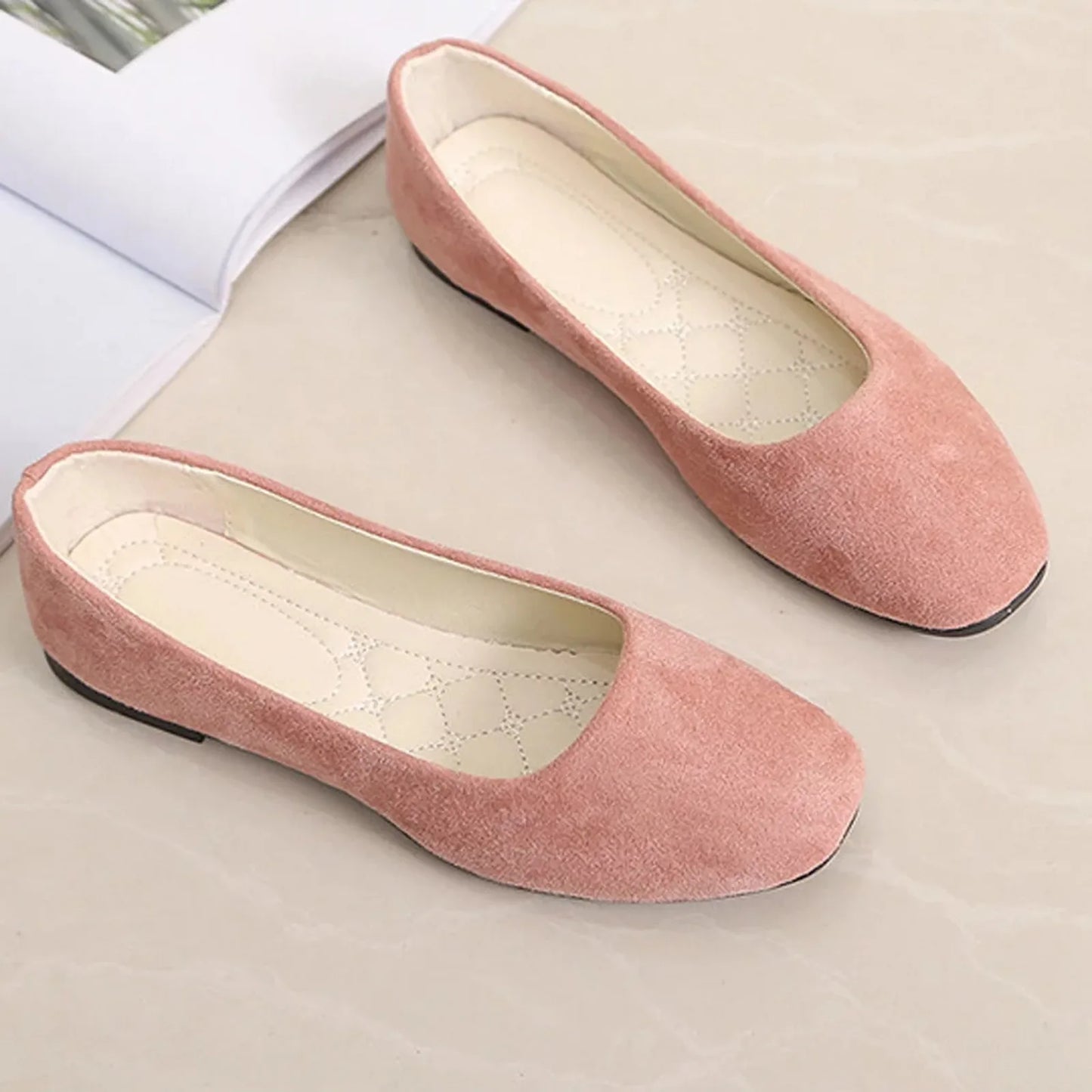 Women's Suede Slip On Flat Loafers