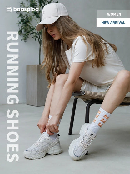 Women's Lightweight Mesh Running Sneakers – Breathable Lace-Up Sport Shoes
