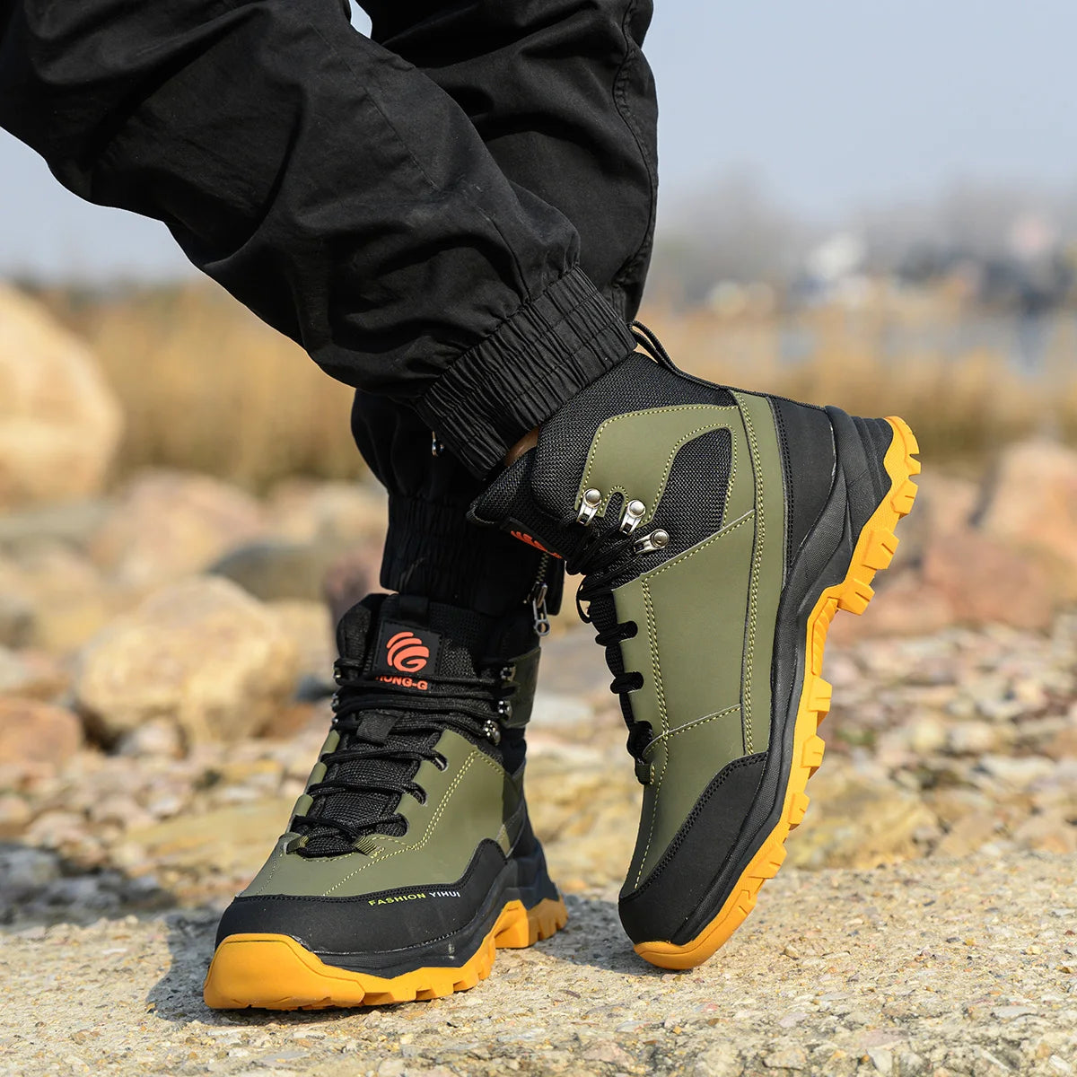 Steel Toe Cap Leather Work Safety Boots for Men