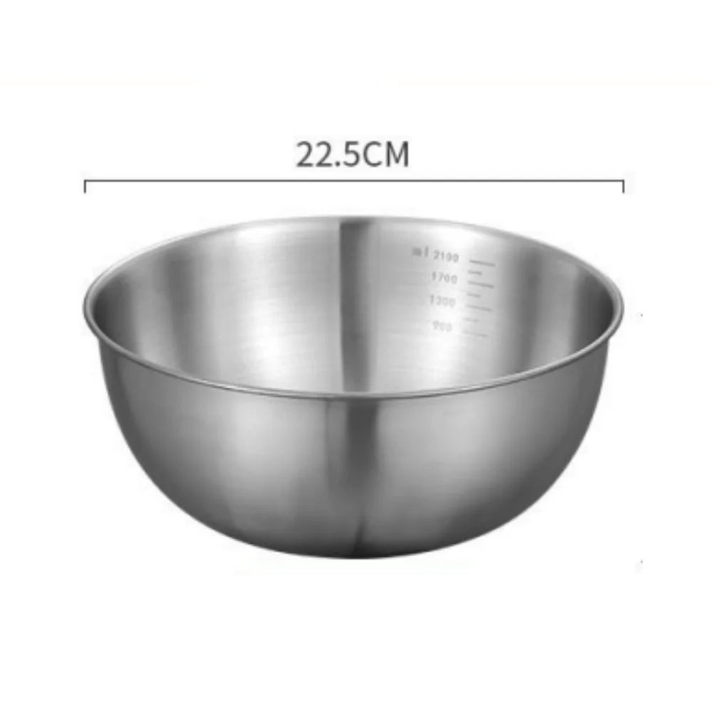 Stainless Steel Mixing Bowl Set with Measurement Scale