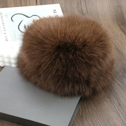 Women's Fluffy Faux Fur Winter Hat – Warm Windproof Bucket & Bomber Cap