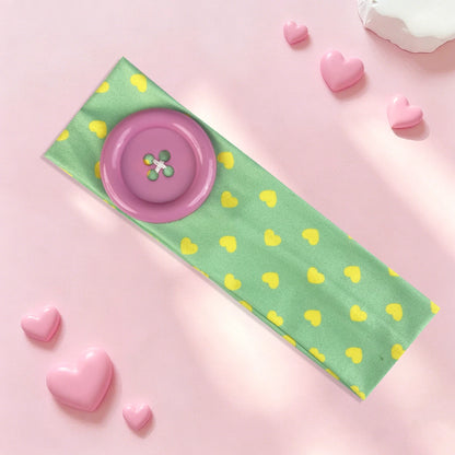 Vintage Polka Dot Button Headband for Women