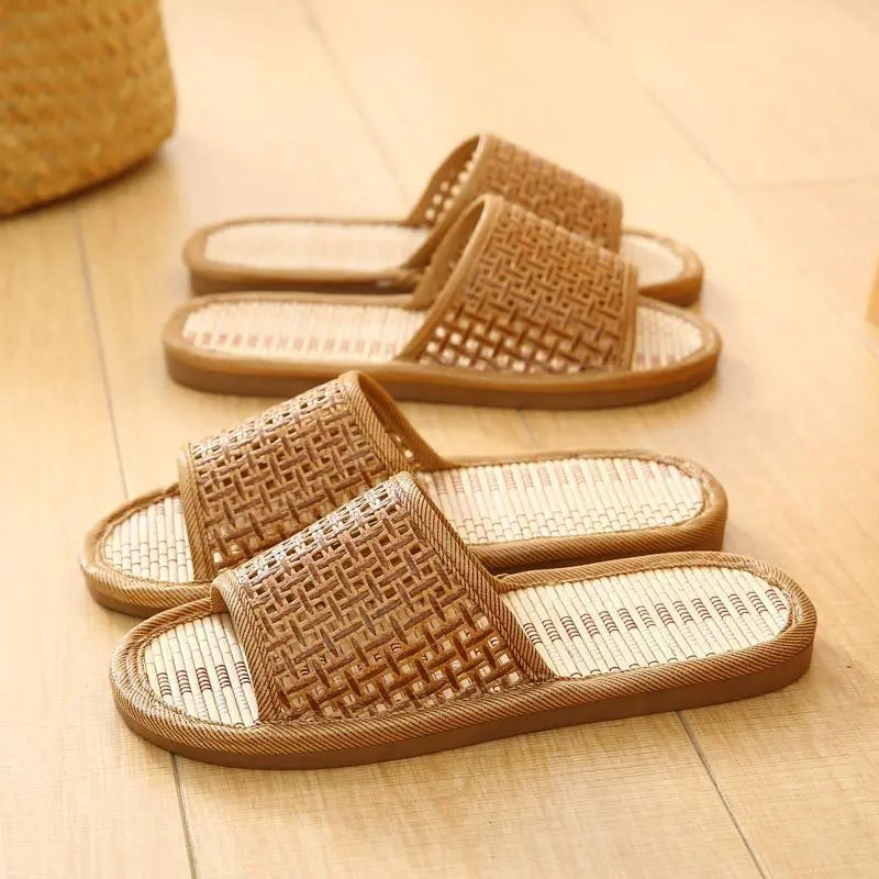 Woven Rattan Slide Sandals for Women and Men