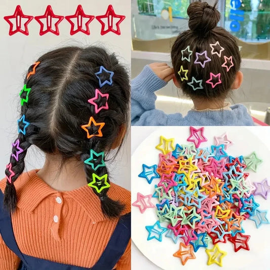20-Pack Colorful Star BB Hair Clips – Cute Barrettes for Girls & Kids