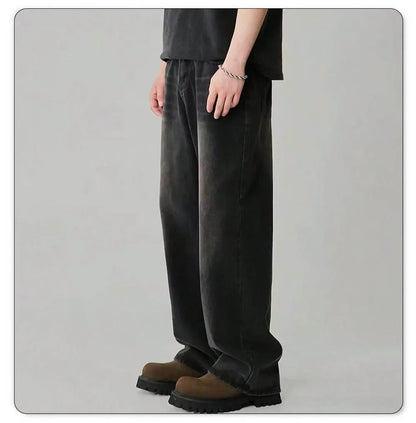 Men's Wide-Leg Baggy Jeans – Korean Streetwear, Loose Straight Fit | XS–XXL