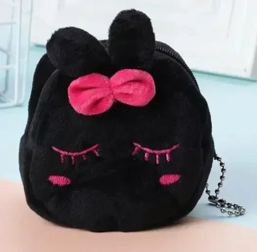 Plush Cartoon Animal Coin Purse with Zipper