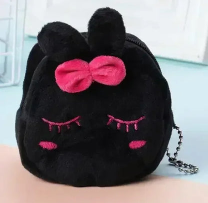 Plush Cartoon Animal Coin Purse with Zipper