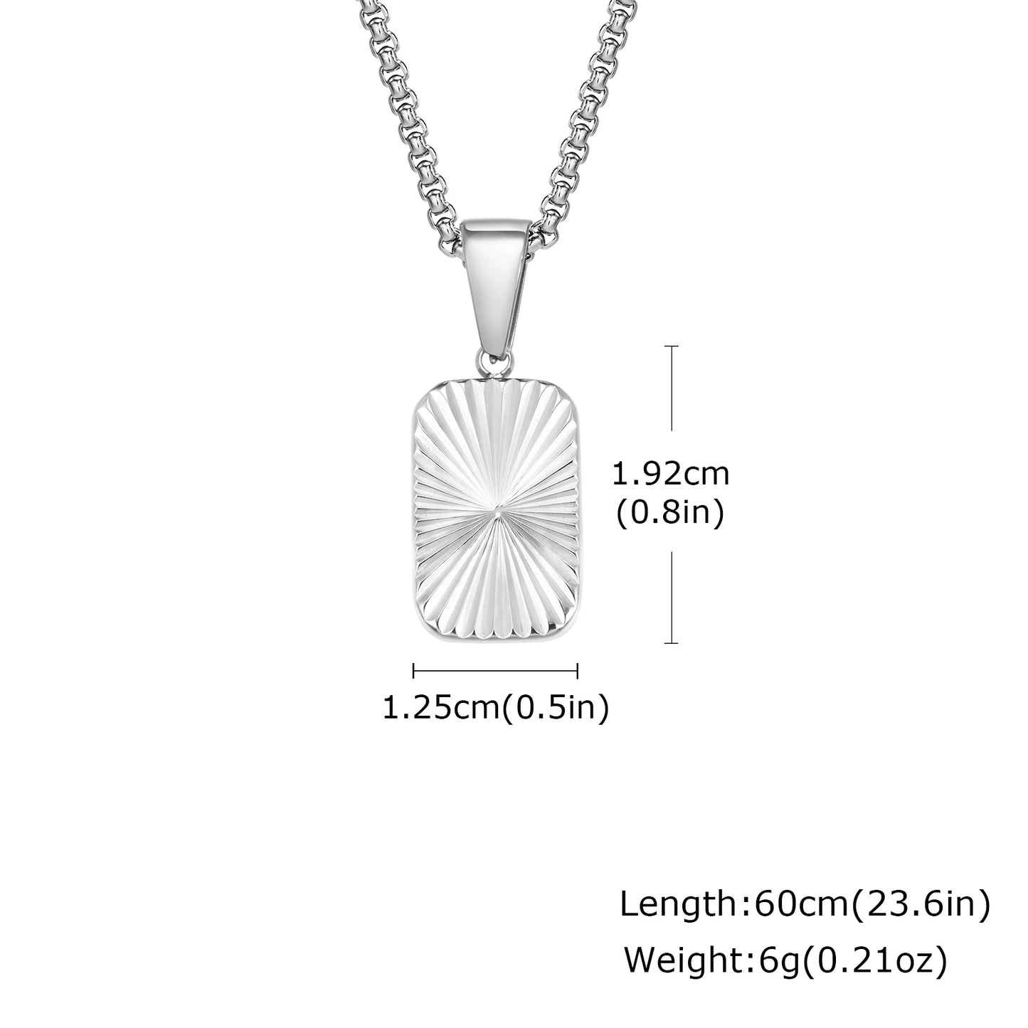 Men's Stainless Steel Geometric Pendant Necklace with Chain