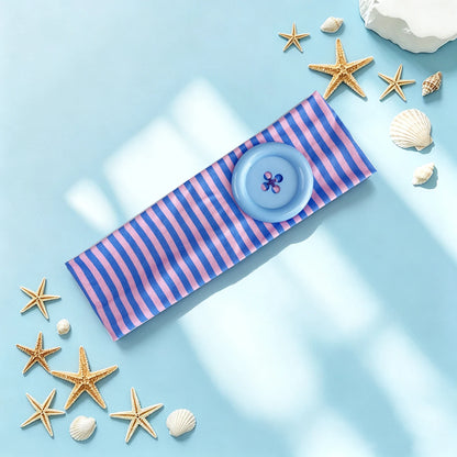 Vintage Polka Dot Button Headband for Women