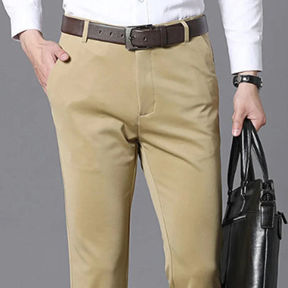 Men's Smart Casual Dress Pants – Elastic Waist Suit Trousers, Straight Fit | Sizes 29–42