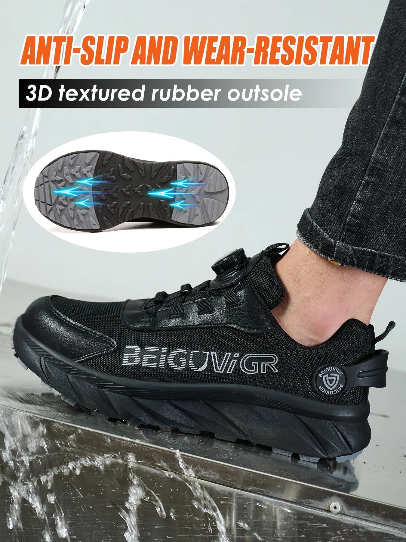 Steel Toe Cap Safety Shoes for Men Anti Slip and Puncture Resistant
