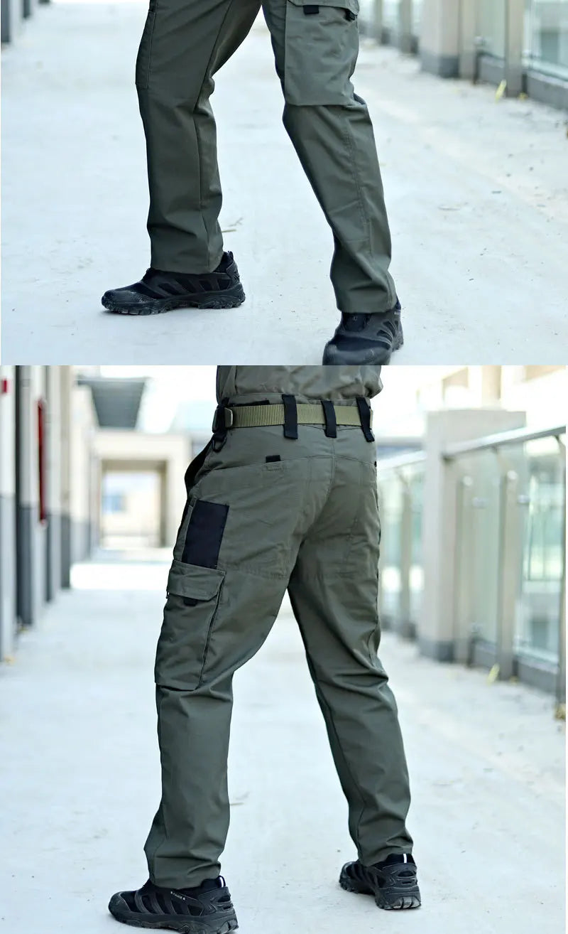 Men's Tactical Work Pants | Waterproof Multi-Pocket Cargo Trousers for Outdoor Hiking & Workwear