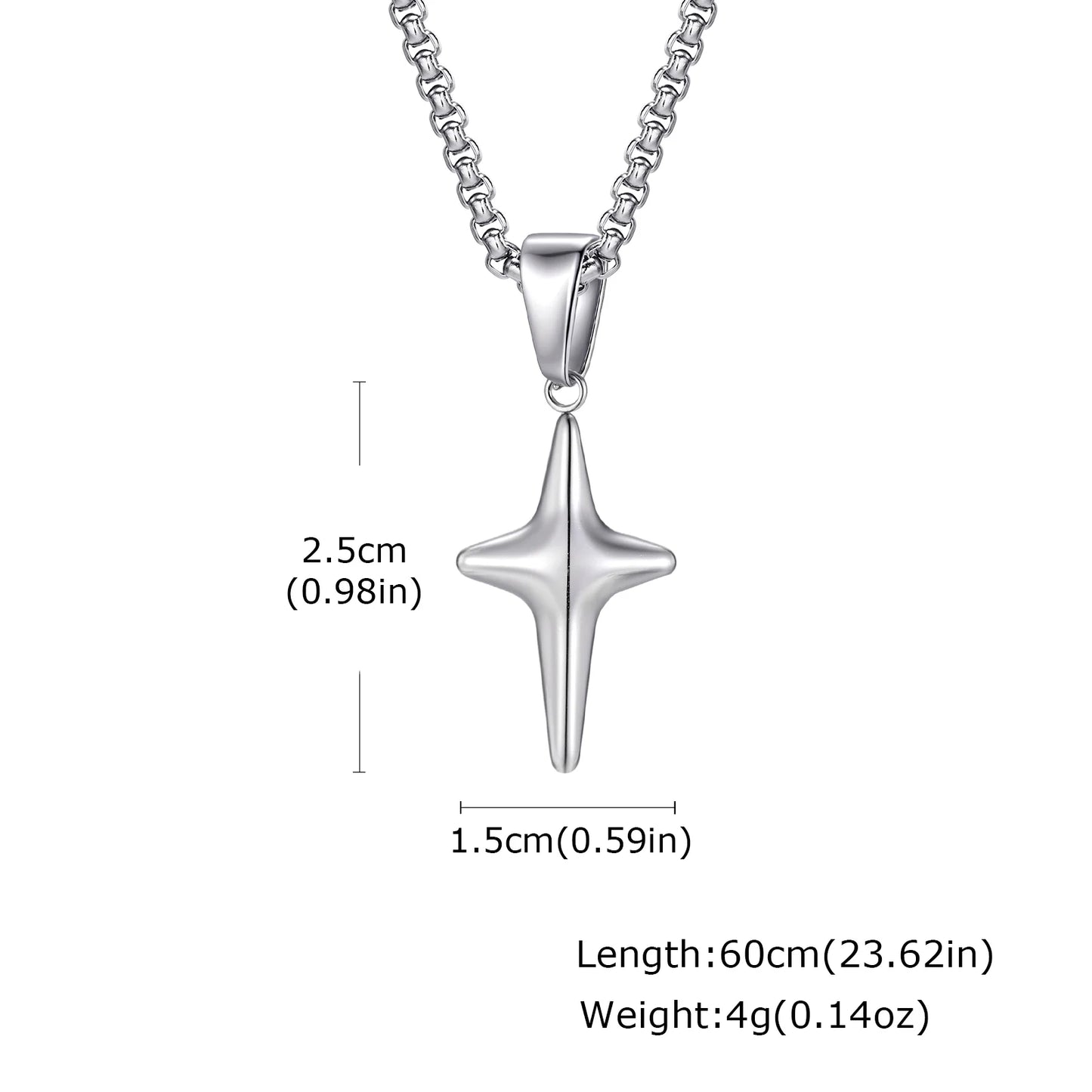 Men's Stainless Steel Geometric Pendant Necklace with Chain