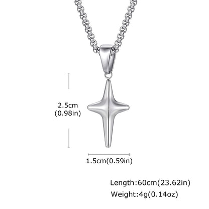 Men's Stainless Steel Geometric Pendant Necklace with Chain