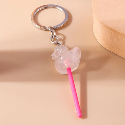 3D Simulation Food Keychain – Cute Resin Lollipop, Donut & Snack Key Ring Charms