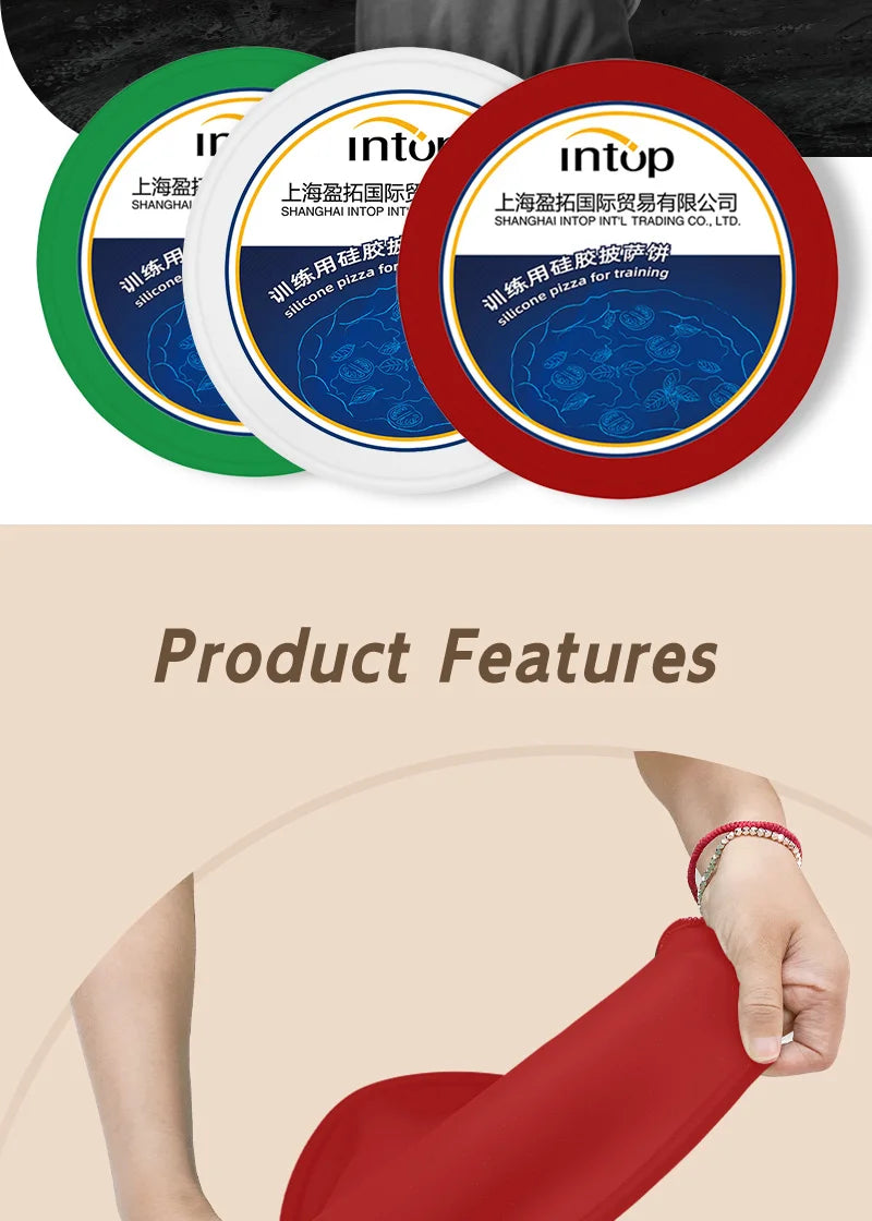 13-inch Silicone Pizza Tossing & Spinning Dough | Multi-Color Practice Crust for Professional & Home Chefs