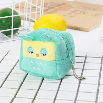 Plush Cartoon Animal Coin Purse with Zipper