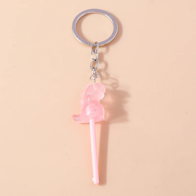 3D Simulation Food Keychain – Cute Resin Lollipop, Donut & Snack Key Ring Charms