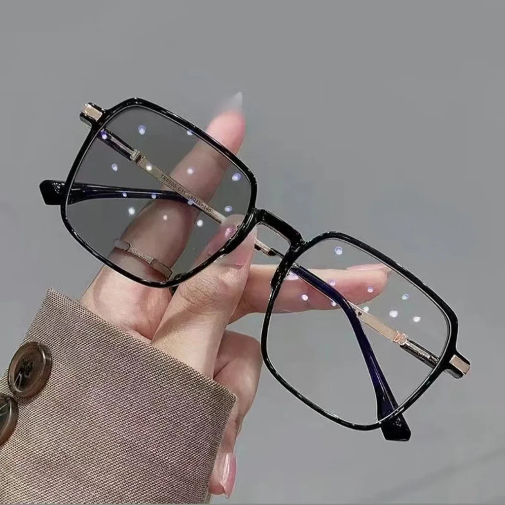 Photochromic Blue Light Blocking Glasses – Square Metal Frame