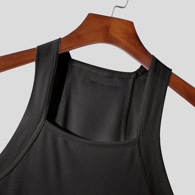Men's Solid Color Sports Tank Top – Sleeveless Gym Vest, Streetwear | S–5XL