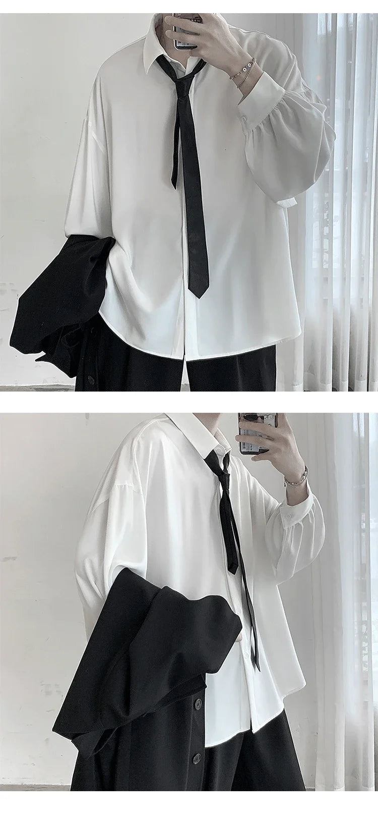 King Billion Men's Korean-Style Oversized Shirt – Loose Fit, Harajuku Casual | M–XXL