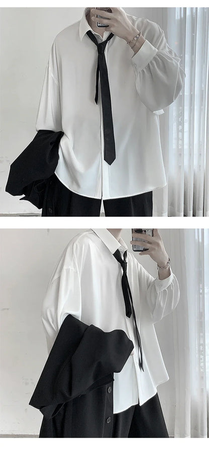 King Billion Men's Korean-Style Oversized Shirt – Loose Fit, Harajuku Casual | M–XXL