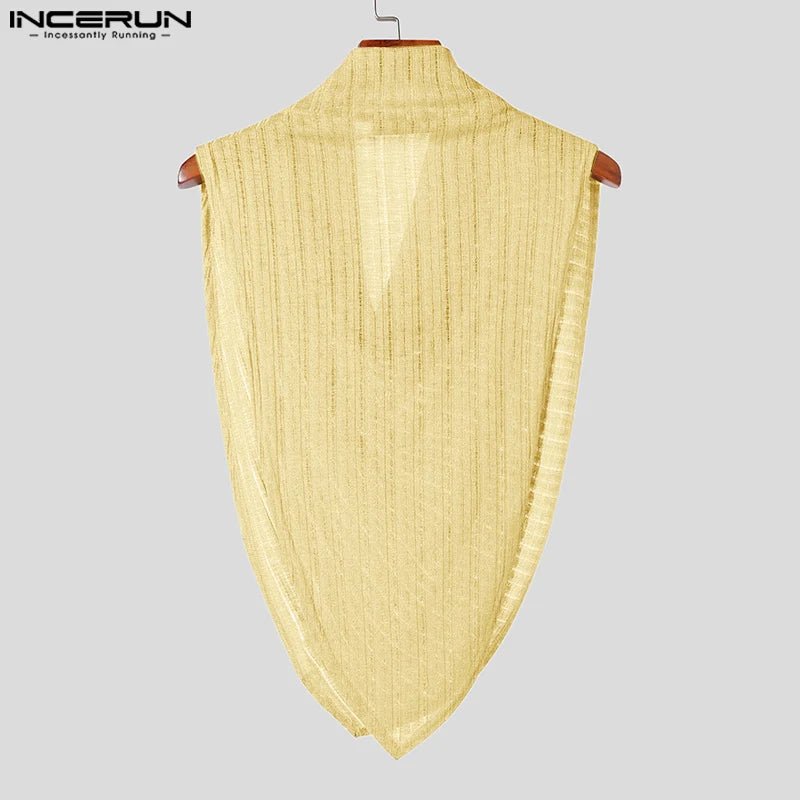 INCERUN Men's Irregular Turtleneck Tank Top – Sleeveless Streetwear Vest | S–5XL - G - Catoure INCERUN Men's Irregular Turtleneck Tank Top – Sleeveless Streetwear Vest | S–5XL Men's Tops