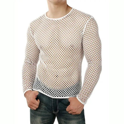 INCERUN Men's Mesh Transparent Long Sleeve T-Shirt – Streetwear Party Top | S–5XL - G - Catoure INCERUN Men's Mesh Transparent Long Sleeve T-Shirt – Streetwear Party Top | S–5XL Men's Tops