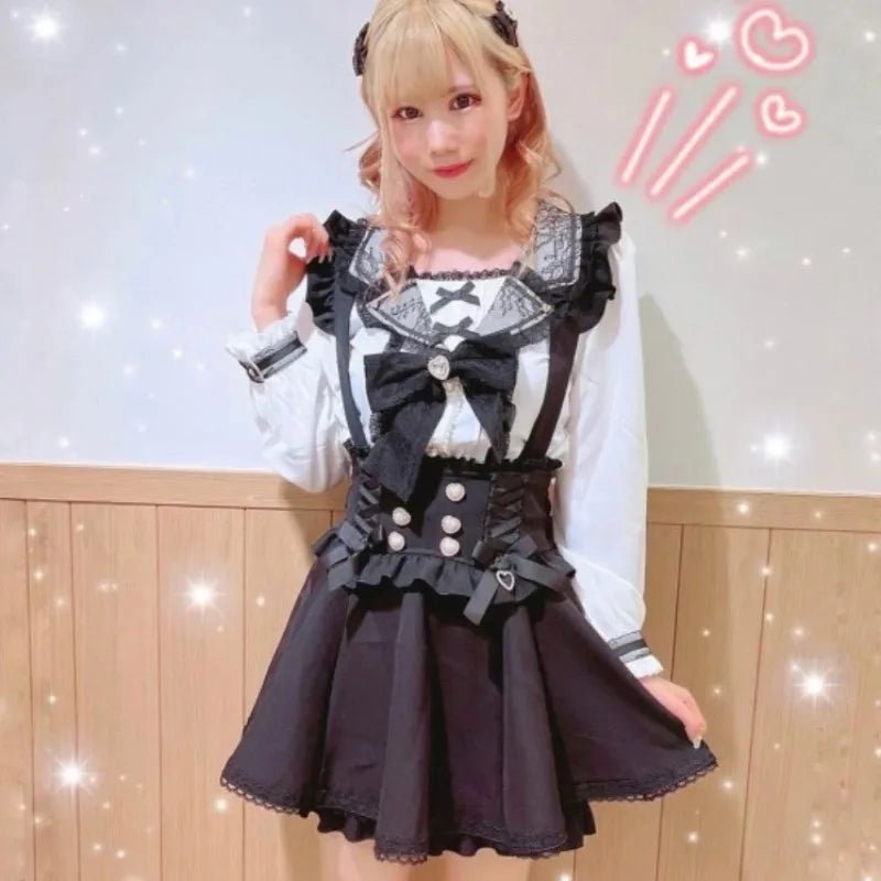 Japanese Gothic Lolita A - Line Mini Skirt – Sweet Kawaii Suspender Plaid | S–XL, Tops & Skirts - G - Catoure Japanese Gothic Lolita A - Line Mini Skirt – Sweet Kawaii Suspender Plaid | S–XL, Tops & Skirts Women's Skirts & Tops