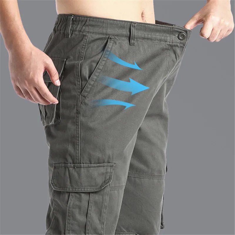 Men's Large Pocket Loose Overalls | Outdoor Sports Jogging Tactical Pants with Elastic Waist - G - Catoure Men's Large Pocket Loose Overalls | Outdoor Sports Jogging Tactical Pants with Elastic Waist