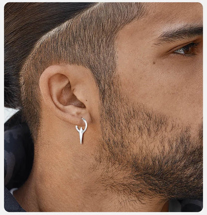 Men's Punk HipHop Hoop Earrings | Silver Color Metal Hoops Piercing Ear Jewelry - G - Catoure Men's Punk HipHop Hoop Earrings | Silver Color Metal Hoops Piercing Ear Jewelry