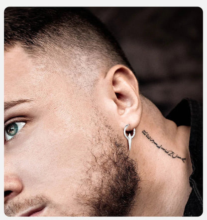 Men's Punk HipHop Hoop Earrings | Silver Color Metal Hoops Piercing Ear Jewelry - G - Catoure Men's Punk HipHop Hoop Earrings | Silver Color Metal Hoops Piercing Ear Jewelry