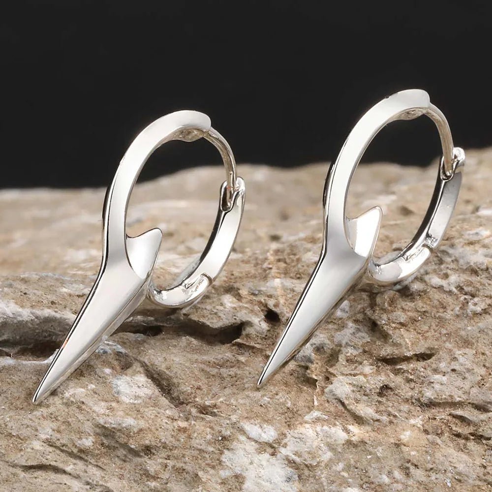 Men's Punk HipHop Hoop Earrings | Silver Color Metal Hoops Piercing Ear Jewelry - G - Catoure Men's Punk HipHop Hoop Earrings | Silver Color Metal Hoops Piercing Ear Jewelry