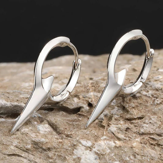 Men's Punk HipHop Hoop Earrings | Silver Color Metal Hoops Piercing Ear Jewelry - G - Catoure Men's Punk HipHop Hoop Earrings | Silver Color Metal Hoops Piercing Ear Jewelry