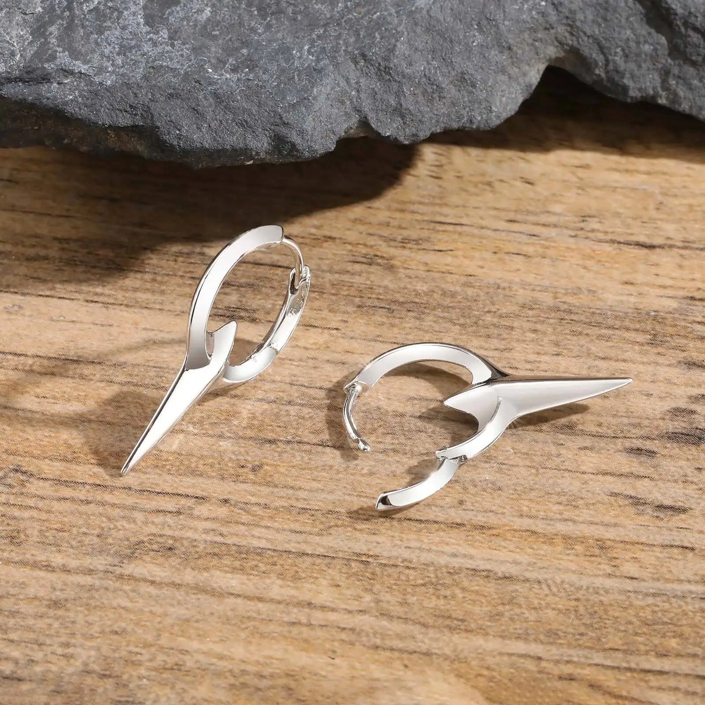 Men's Punk HipHop Hoop Earrings | Silver Color Metal Hoops Piercing Ear Jewelry - G - Catoure Men's Punk HipHop Hoop Earrings | Silver Color Metal Hoops Piercing Ear Jewelry