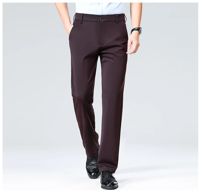 Men's Smart Casual Dress Pants – Elastic Waist Suit Trousers, Straight Fit | Sizes 29–42 - G - Catoure Men's Smart Casual Dress Pants – Elastic Waist Suit Trousers, Straight Fit | Sizes 29–42 Men's Bottoms