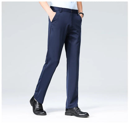 Men's Smart Casual Dress Pants – Elastic Waist Suit Trousers, Straight Fit | Sizes 29–42 - G - Catoure Men's Smart Casual Dress Pants – Elastic Waist Suit Trousers, Straight Fit | Sizes 29–42 Men's Bottoms