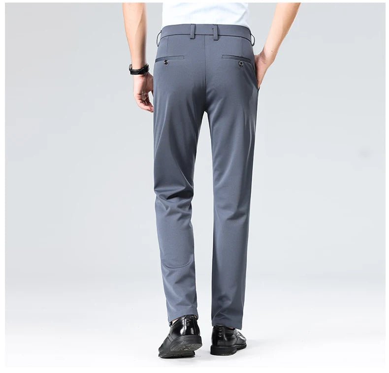 Men's Smart Casual Dress Pants – Elastic Waist Suit Trousers, Straight Fit | Sizes 29–42 - G - Catoure Men's Smart Casual Dress Pants – Elastic Waist Suit Trousers, Straight Fit | Sizes 29–42 Men's Bottoms