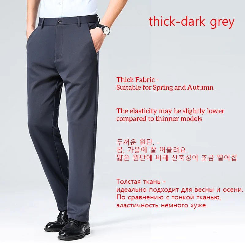 Men's Smart Casual Dress Pants – Elastic Waist Suit Trousers, Straight Fit | Sizes 29–42 - G - Catoure Men's Smart Casual Dress Pants – Elastic Waist Suit Trousers, Straight Fit | Sizes 29–42 Men's Bottoms