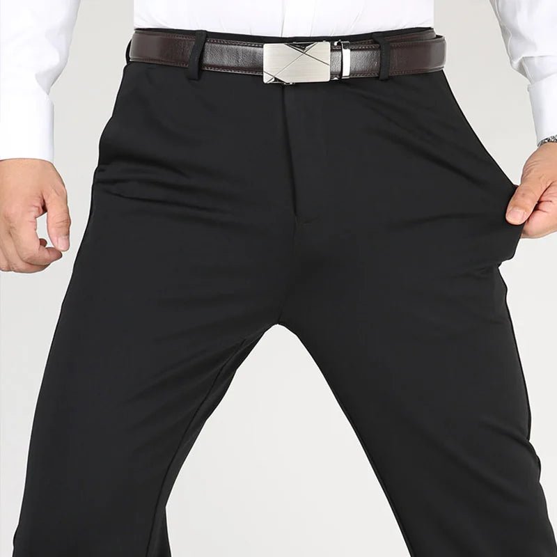 Men's Smart Casual Dress Pants – Elastic Waist Suit Trousers, Straight Fit | Sizes 29–42 - G - Catoure Men's Smart Casual Dress Pants – Elastic Waist Suit Trousers, Straight Fit | Sizes 29–42 Men's Bottoms