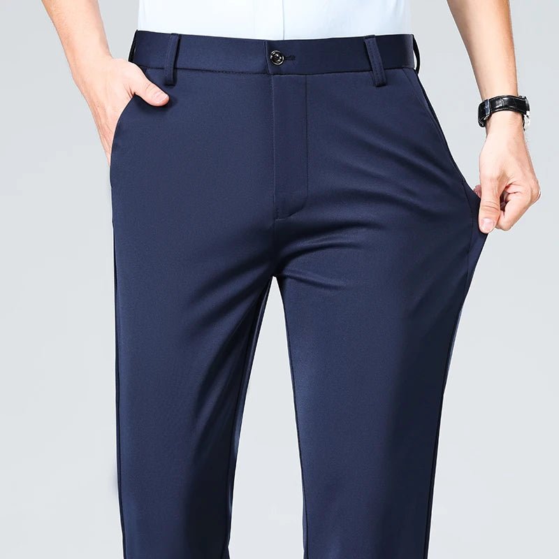 Men's Smart Casual Dress Pants – Elastic Waist Suit Trousers, Straight Fit | Sizes 29–42 - G - Catoure Men's Smart Casual Dress Pants – Elastic Waist Suit Trousers, Straight Fit | Sizes 29–42 Men's Bottoms