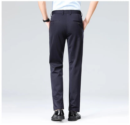 Men's Smart Casual Dress Pants – Elastic Waist Suit Trousers, Straight Fit | Sizes 29–42 - G - Catoure Men's Smart Casual Dress Pants – Elastic Waist Suit Trousers, Straight Fit | Sizes 29–42 Men's Bottoms