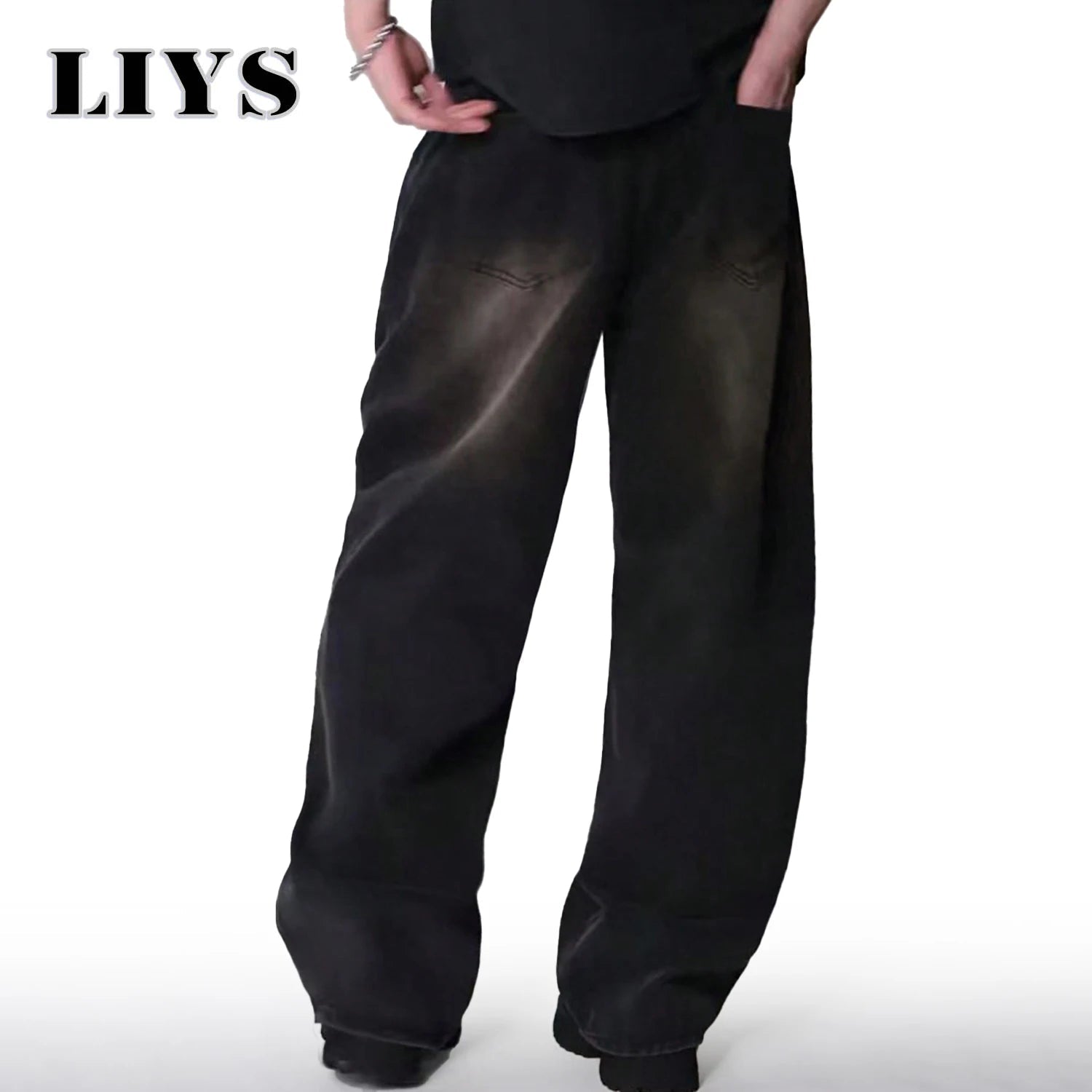 Men's Wide - Leg Baggy Jeans – Korean Streetwear, Loose Straight Fit | XS–XXL - G - Catoure Men's Wide - Leg Baggy Jeans – Korean Streetwear, Loose Straight Fit | XS–XXL Men's Bottoms